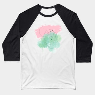 Pastel Abstract Line Watercolor Baseball T-Shirt